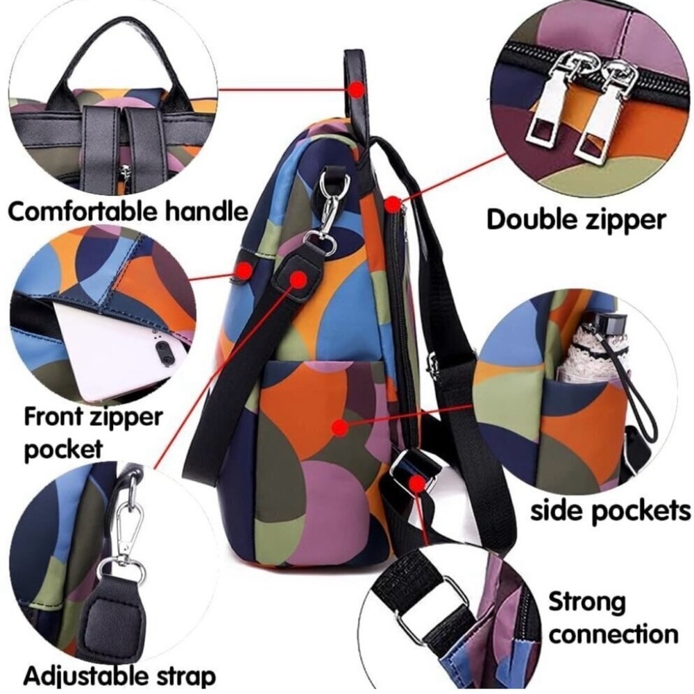 Multicolor Women's Backpack - Source Unknown - image 9